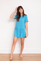 Pima T-Shirt Dress Lounge Dresses + Jumpsuits Leena & Lu XS Turquoise 