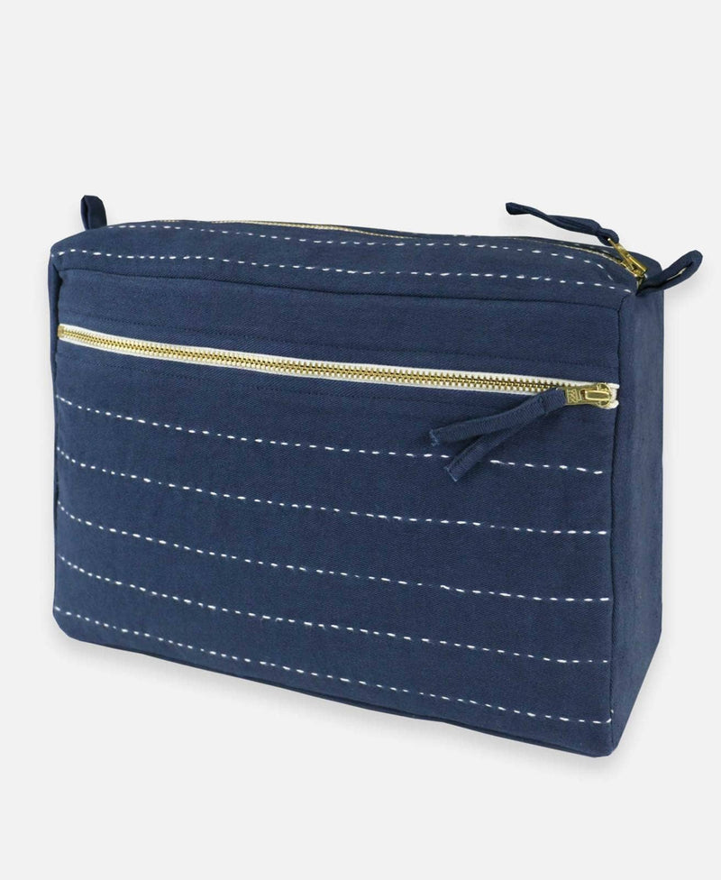 Pin Stitch Large Toiletry Bag Toiletry Bags Anchal Navy 