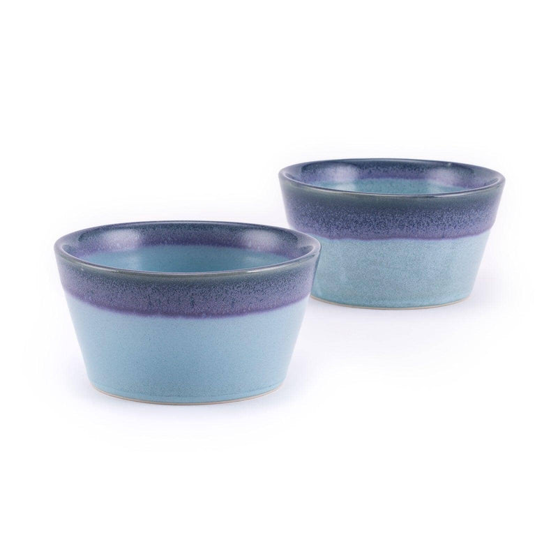 Plane Tapered Recycled Ironstone Bowl Set Bowls Nugu Home Blue Double - Set of 2 