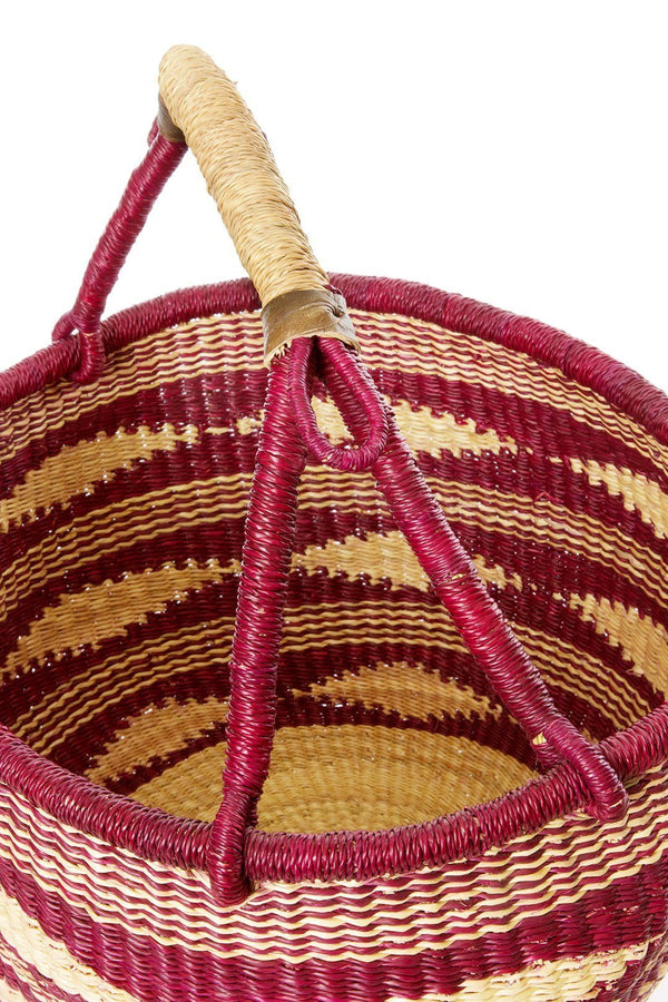 Plum Diamond Handwoven Decorative Bolga Basket Baskets Swahili African Modern 