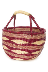 Plum Diamond Handwoven Decorative Bolga Basket Baskets Swahili African Modern 