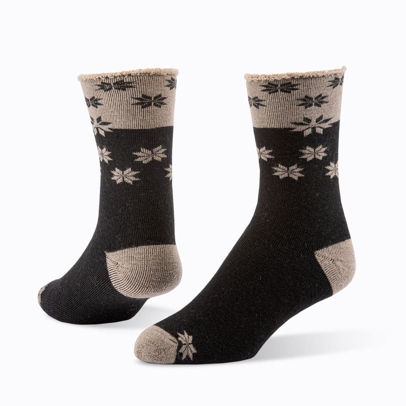 Poinsettia Unisex Wool Snuggle Socks - Single Socks Maggie's Organics M Black 