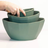 Porcelain Nesting Bowl Set Salad + Serving Bowls The Bright Angle Rosemary Green 