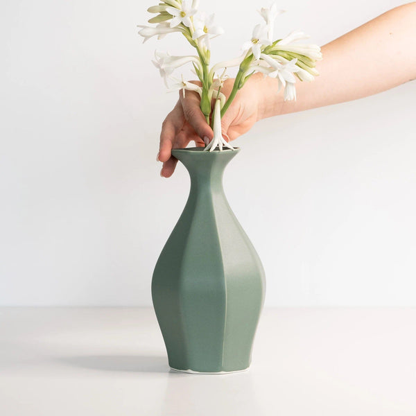 Porcelain Table Flower Vase Vases The Bright Angle Rosemary Green 