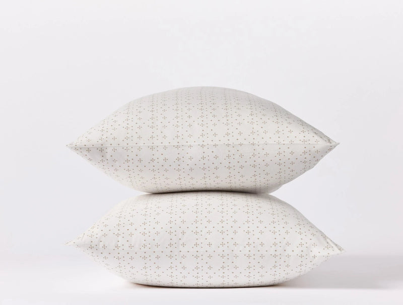 Printed Percale Pillowcase Set Pillowcases Coyuchi Standard / Queen Fawn Dot 