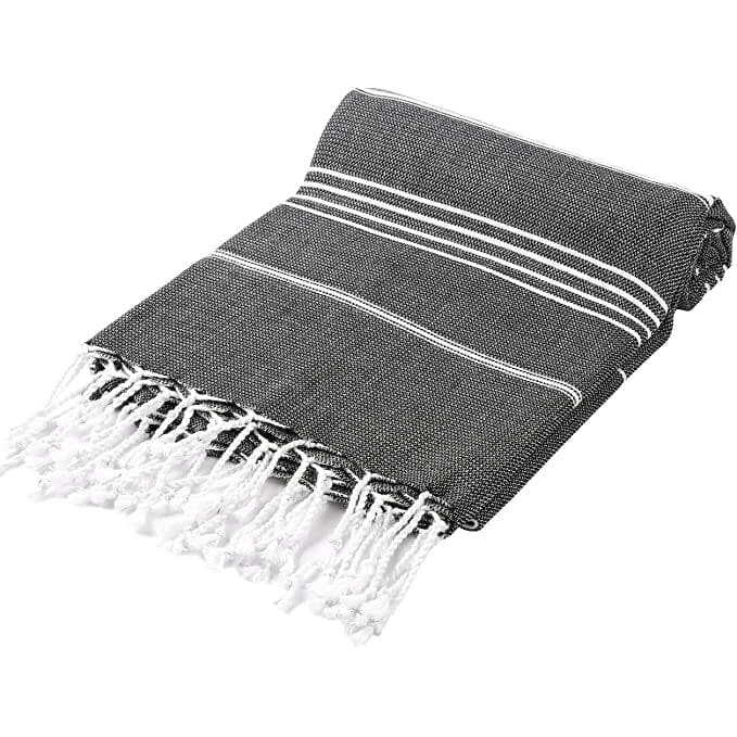 Pure Upcycled Turkish Towel Towels Hilana: Upcycled Cotton Black 
