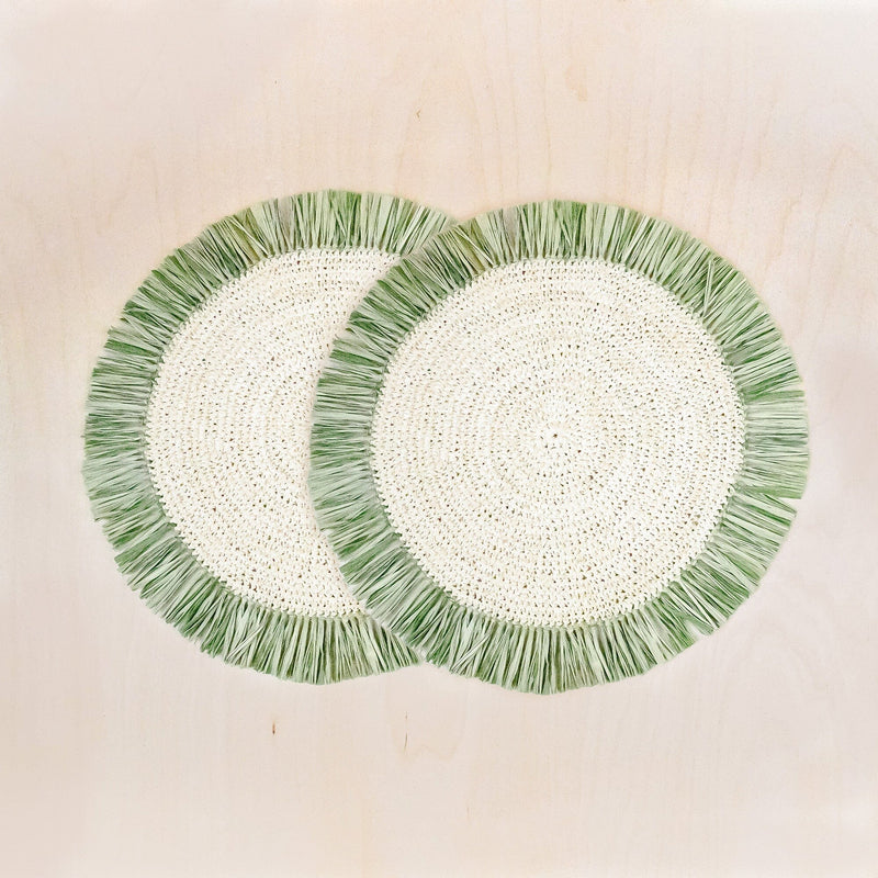 Raffia Round Crochet Placemat with Fringe Placemats LIKHÂ 