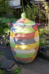Rainbow Herringbone Storage Basket Baskets Swahili African Modern 