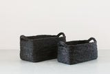 Rectangle Tray Jute Baskets Baskets Will & Atlas Set of 2 Charcoal 