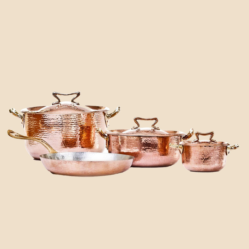 Recycled Copper Cookware Set Cookware Amoretti Brothers 7 Pieces 