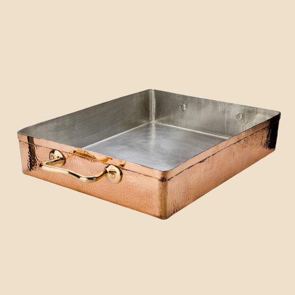 Recycled Copper Roasting Pan w/ Handles Cookware Amoretti Brothers 
