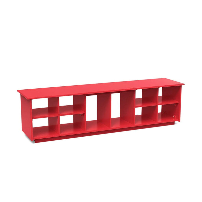 Recycled Cubby Bench Benches Loll Designs Apple Red 65" Boot Holes
