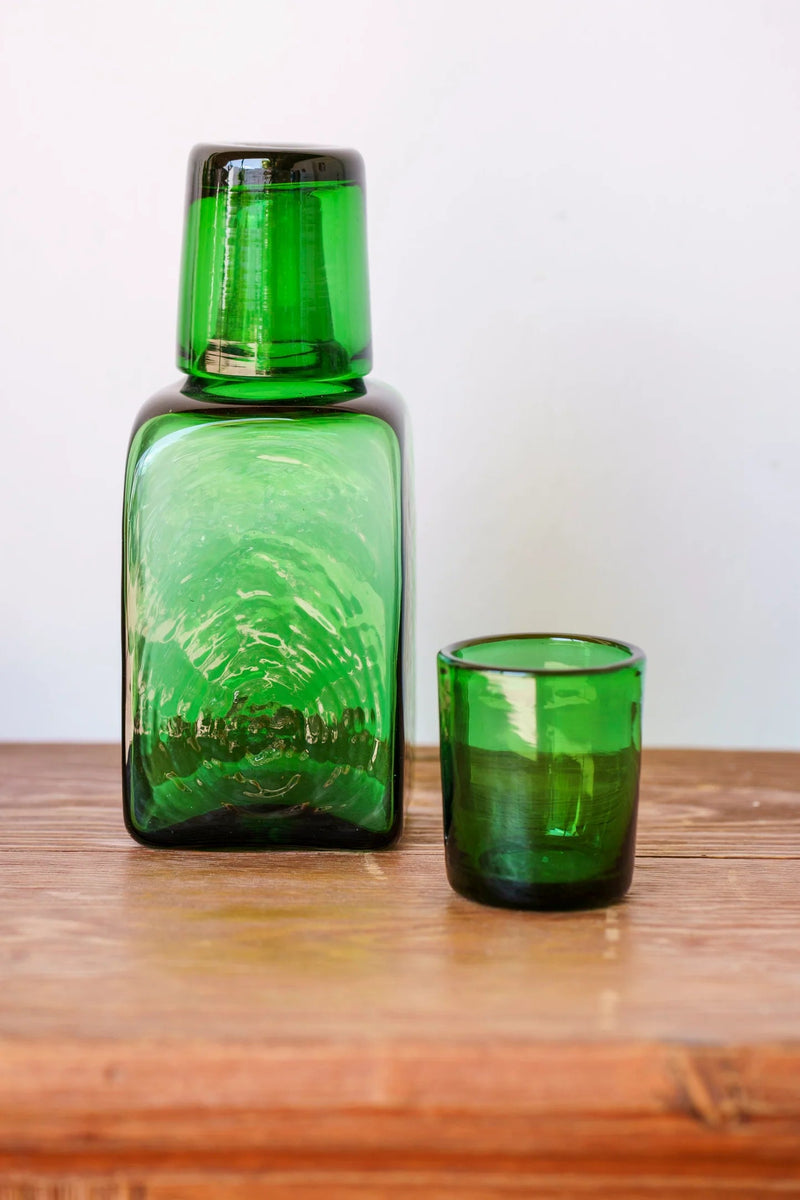 Recycled Glass Carafe + Tumbler Set Drinkware Magda Made 