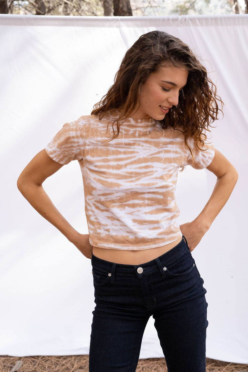 Recycled Vintage Crop Tee T Shirts Paneros Clothing S Sand Dune 