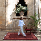 Red Arabesque Hand-knotted Wool Carpet Rugs Kiliim 