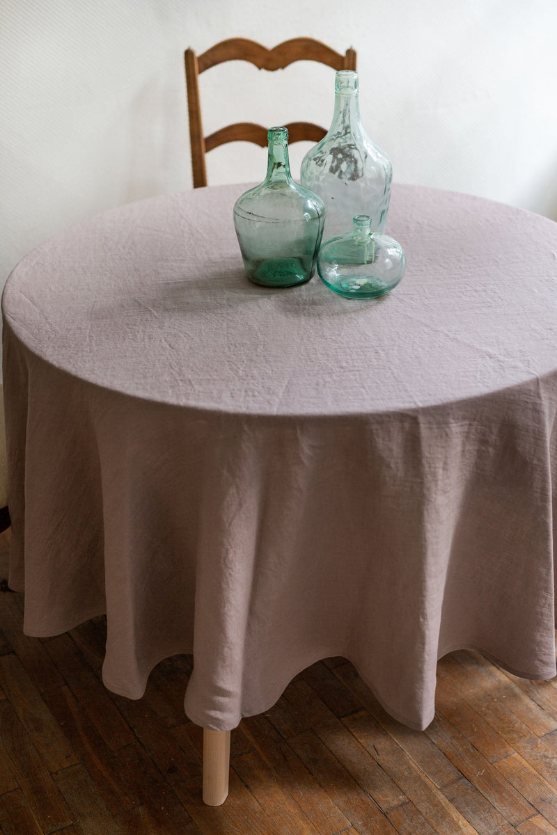Round Linen Tablecloth Tablecloths + Runners AmourLinen 