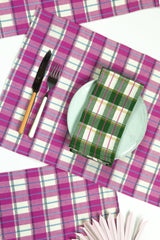 San Andres Gingham Placemat Set Placemats Archive New York Pink 