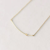 Sara Patino Jewelry Curved Bar Necklace with White Topaz Necklaces Sara Patino Jewelry 