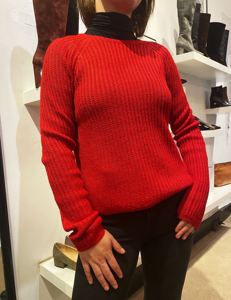 Sawika Crop Alpaca Sweater Cardigans + Sweaters Yanawara L Red 