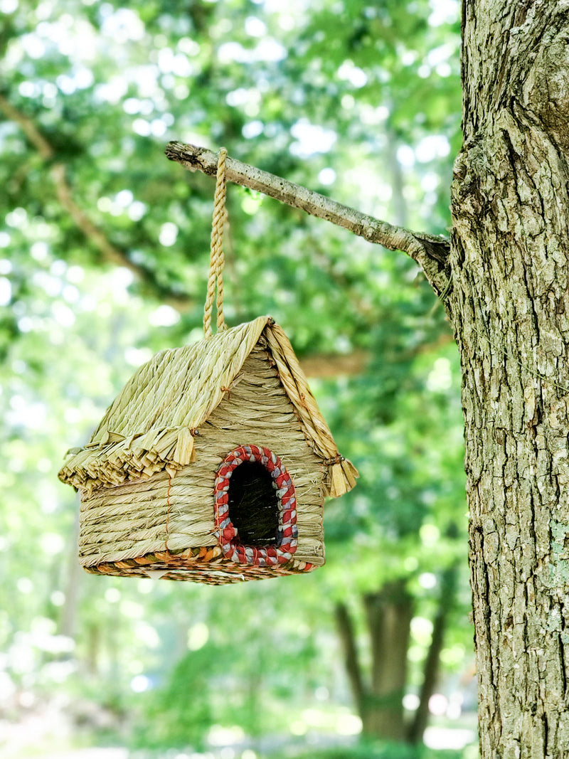 Seagrass and Recycled Sari Birdhouse Birdhouses Korissa 