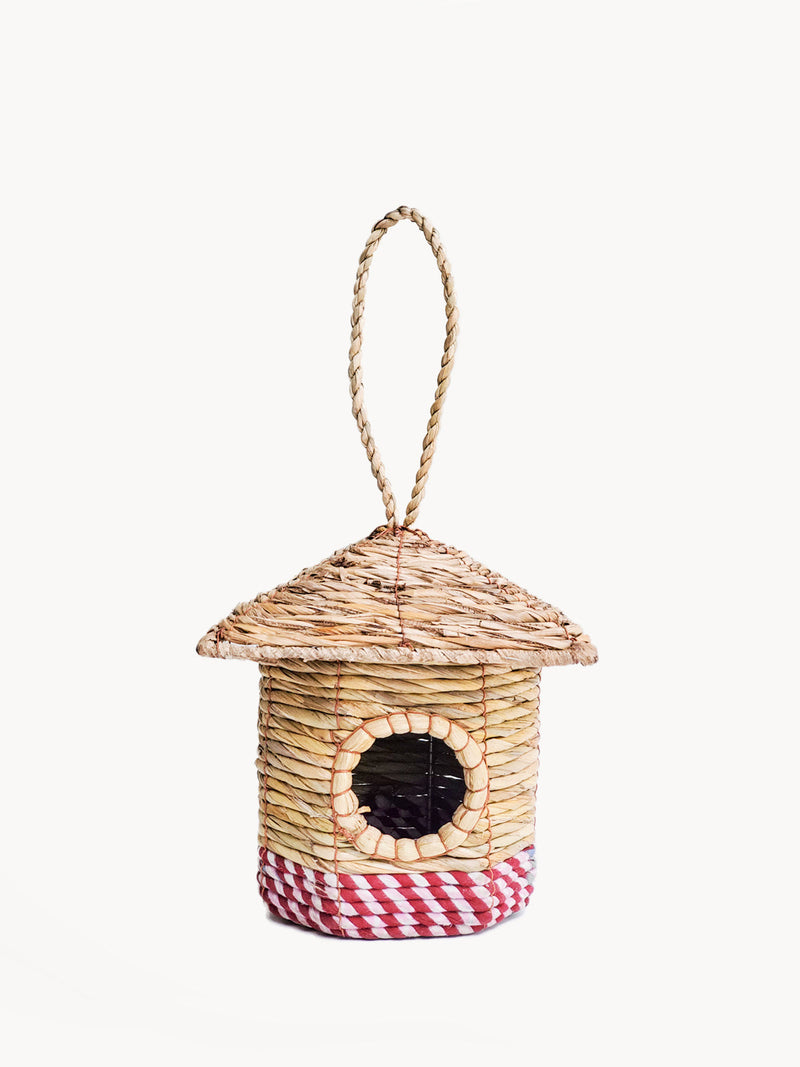 Seagrass and Recycled Sari Birdhouse Birdhouses Korissa Cottage 