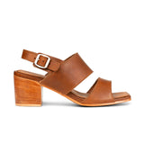 Serena Heeled Leather Sandal Sandals Adelante Shoe Co. Rich Caramel 5 