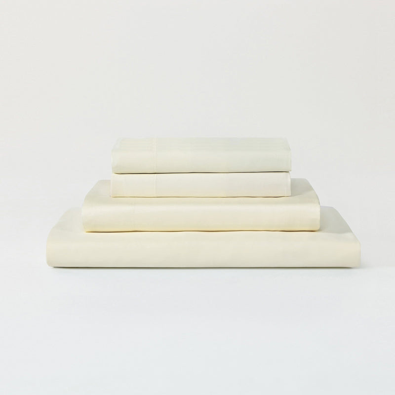Sijo Airy Weight Eucalyptus Sheet Set - Ivory and Pebble Sheets and Pillowcases Sijo 