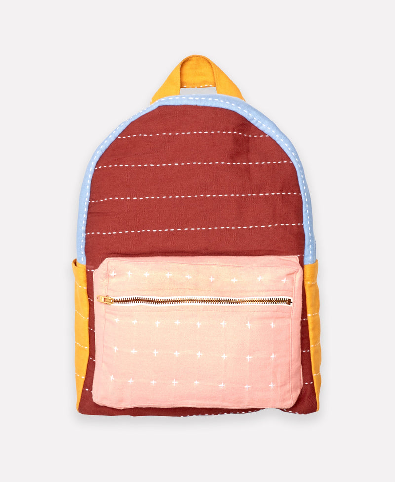 Small Colorblock Backpack Backpacks Anchal Rust 