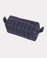 Small Grid Stitch Toiletry Bag Toiletry Bags Anchal Navy 