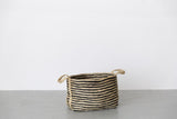 Small Jute Basket Baskets Will & Atlas Charcoal Stripe 