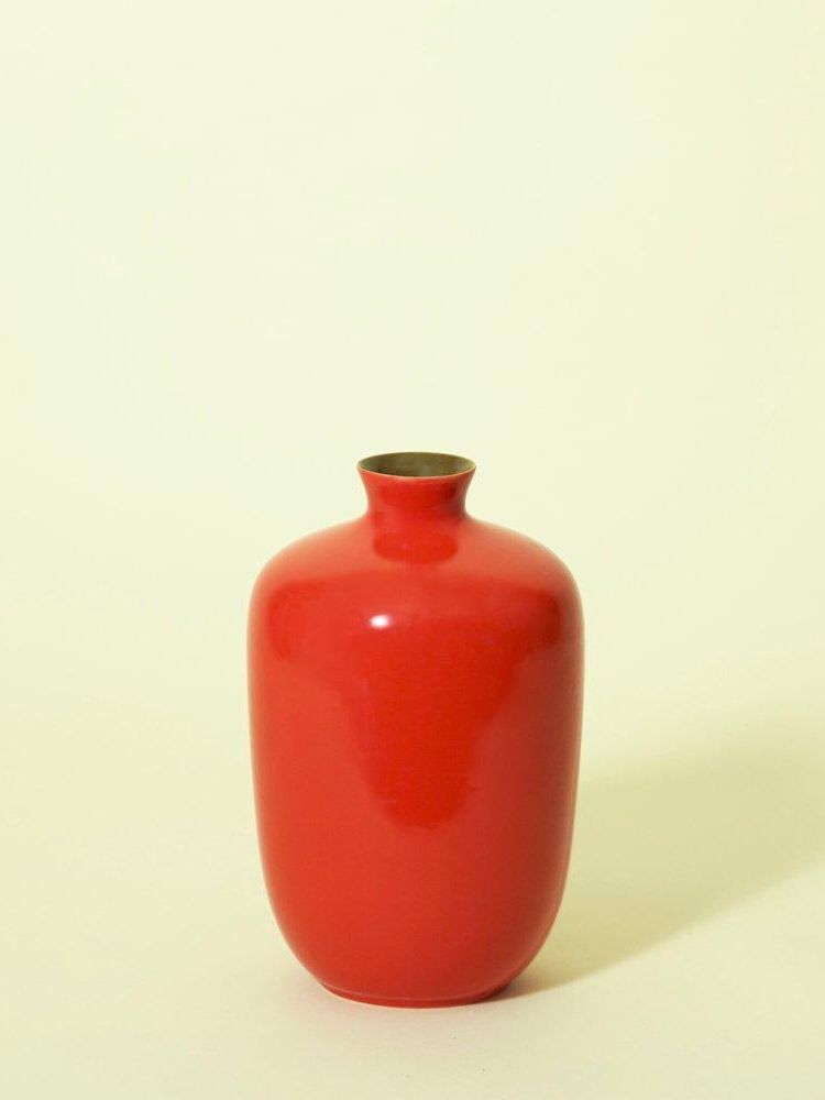 Small Plum Porcelain Vase Vases Middle Kingdom Coral Red 