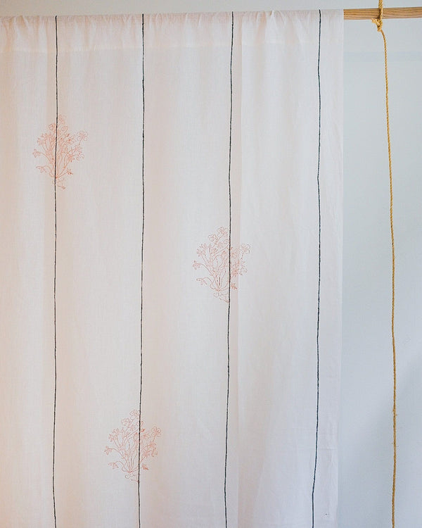 Soil to Studio Meena - Handloom Linen & Blockprinted Curtain Soil to Studio 