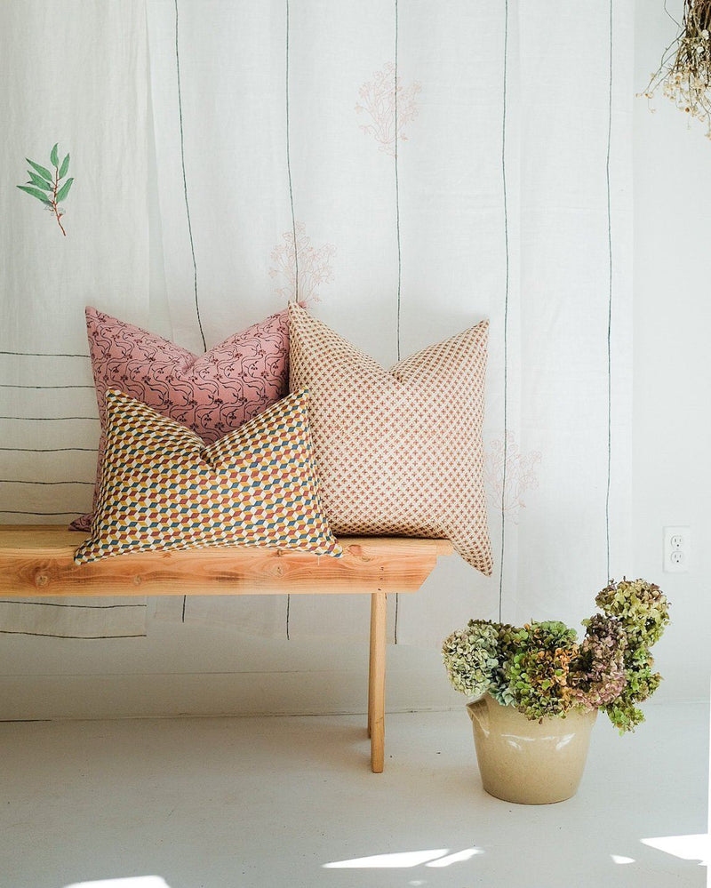Soil to Studio Zainab - Hand Block-printed Linen Pillow Soil to Studio 