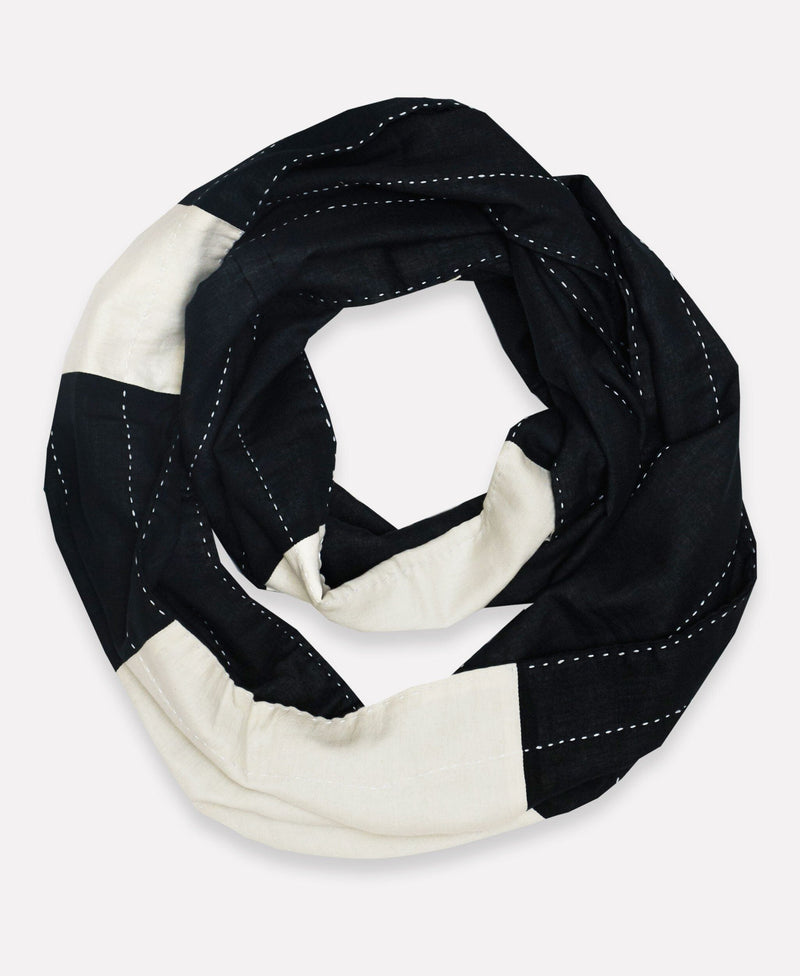 Stripe Infinity Scarf Scarves Anchal Charcoal 