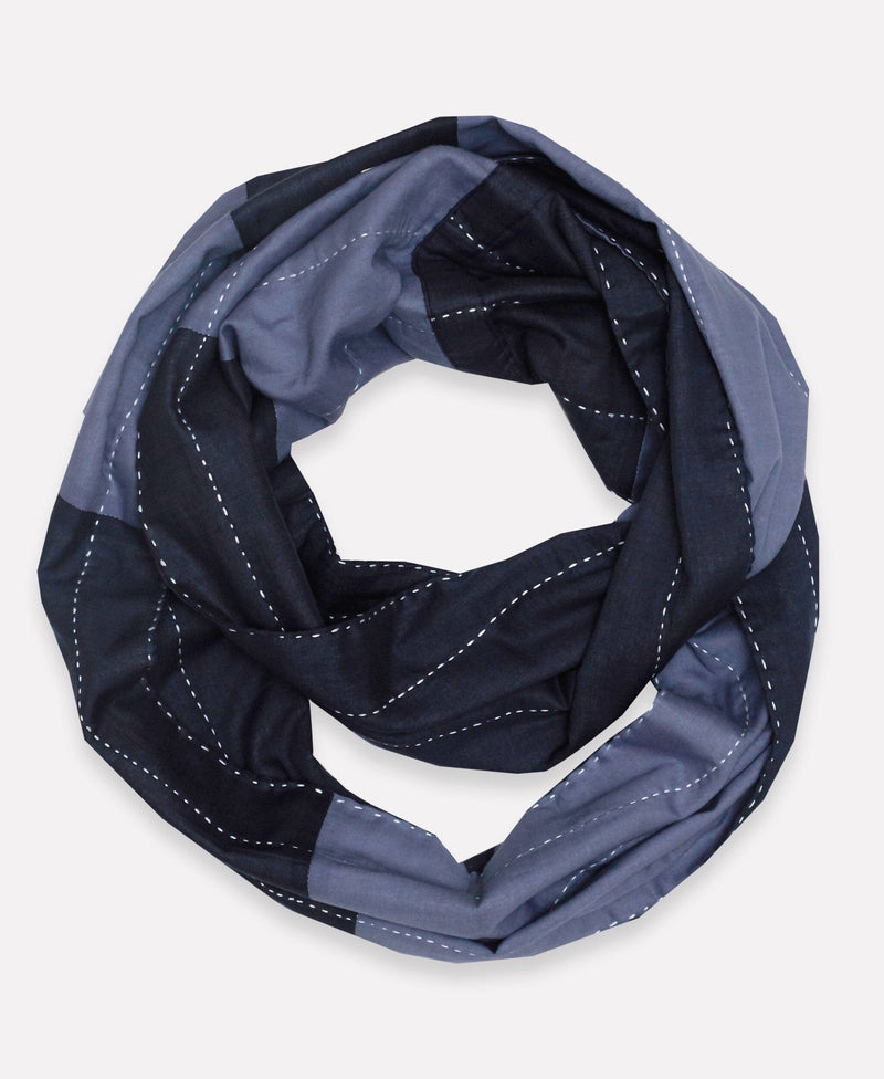Stripe Infinity Scarf Scarves Anchal Navy 