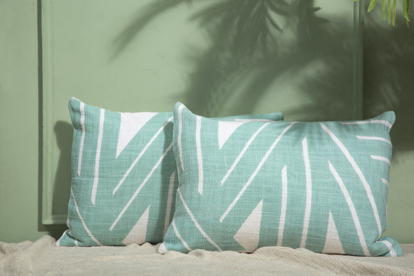 Stripe Sky Throw Pillow Cover- Aqua Throw Pillows Casa Amarosa 