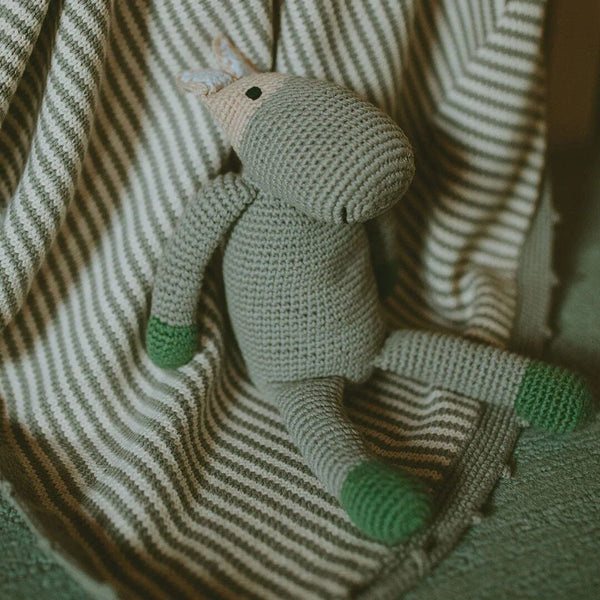 Stripey Gray Baby Blanket Baby Blankets Pebble 