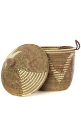 Swahili African Modern Brown and Cream Basket Swahili African Modern