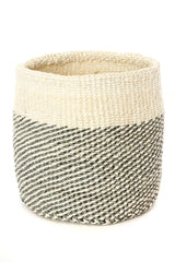 Swahili African Modern Gray and Cream Twill Nesting Baskets - Set of 3 Swahili African Modern 