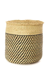 Swahili African Modern Iringa Baskets - Black Diagonal Stripes Swahili African Modern 