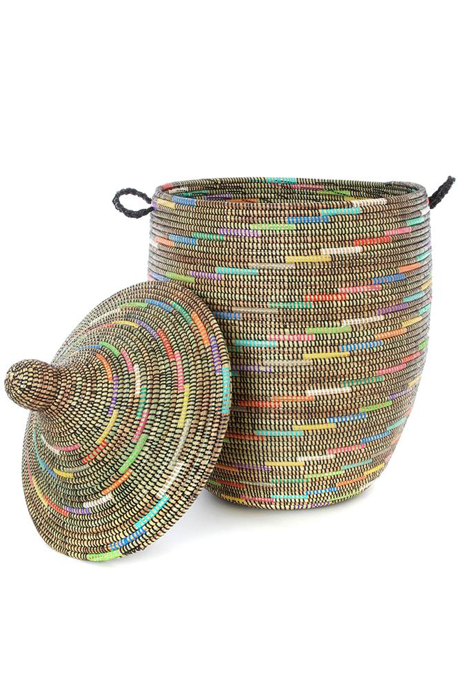 Swahili African Modern Sable Swirl Large Laundry Hamper Basket Swahili African Modern 