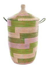 Swahili African Modern Three-Piece Lavender & Green Basket Set Swahili African Modern 