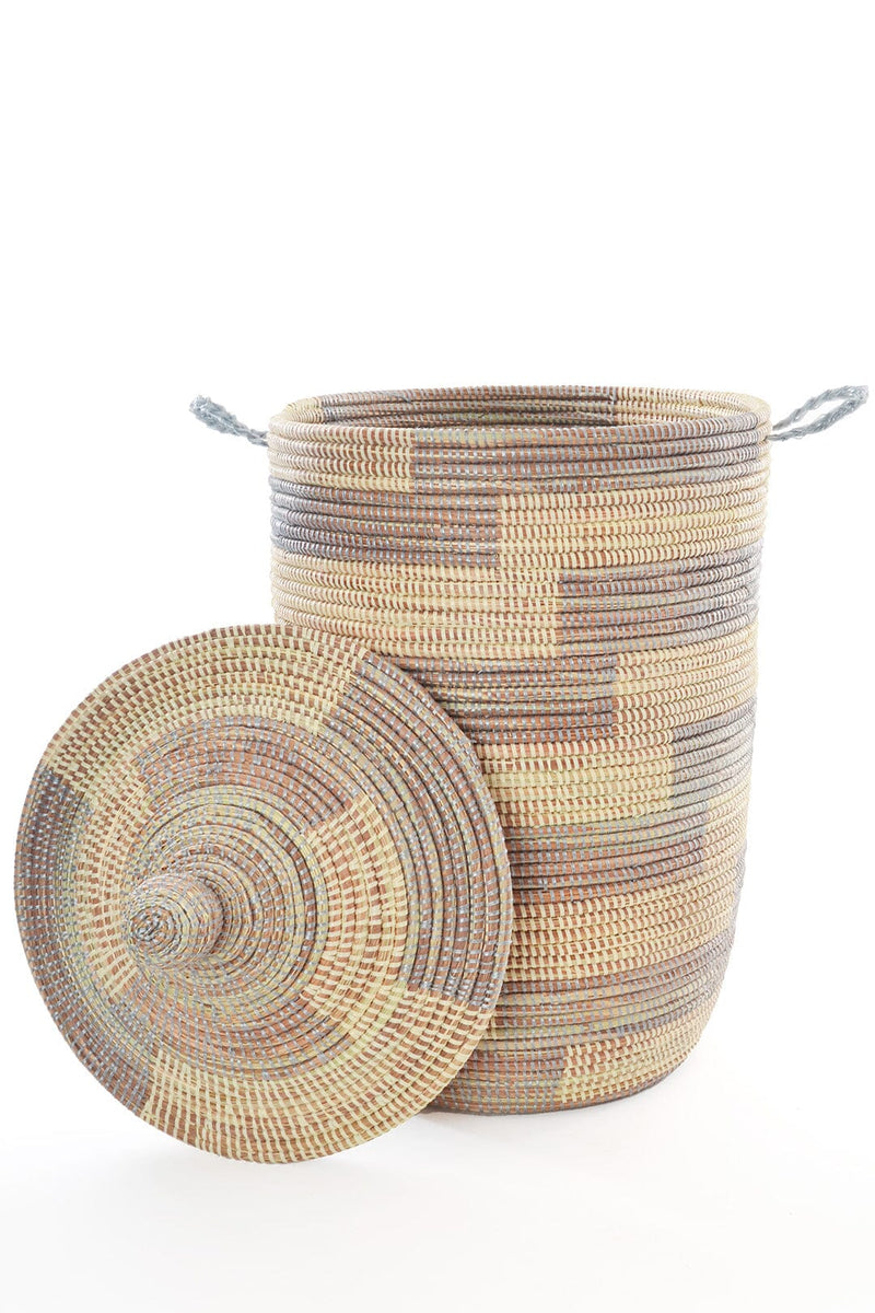 Swahili African Modern Three-Piece Silver & Cream Basket Set Swahili African Modern 