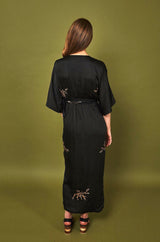 Symbology Cherry Blossom Modal Maxi Wrap in Black + Gold Clothing Symbology