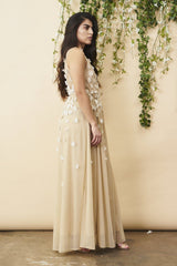 Symbology Floral Ombre Maxi Gown in Champagne and Cream Wedding Dress Symbology