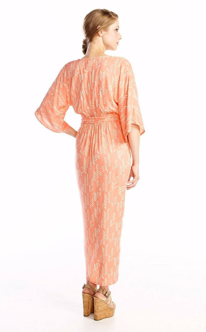 Symbology Stylized Lavender Maxi Wrap in Peach & Cream Dresses Symbology