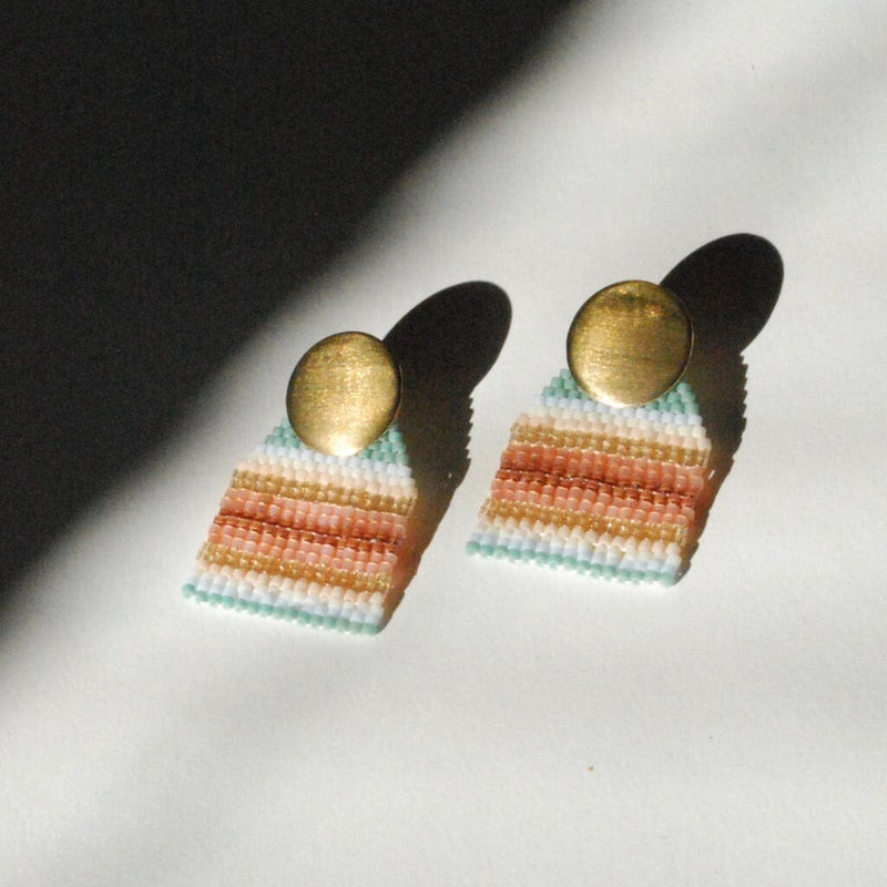 Take Shape Studio Mini Stripes Beaded Earrings (3 colorways) Earrings Take Shape Studio 