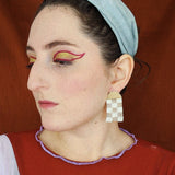 Take Shape Studio Small Checkerboard Beaded Earrings (4 Colorways) Earrings Take Shape Studio 