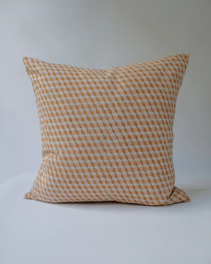Tanya Linen Throw Pillow Cover Throw Pillows Soil to Studio 18 x 18" Pastel Pink 