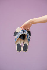 Tatreez Cross Sandal - Blue Sandals Darzah 